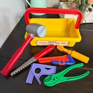 Shelcore Vintage Little Fix-It Tool Box With Accessories Tools Toy 1987
